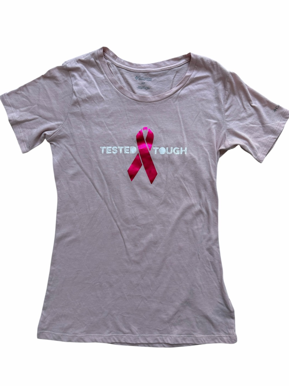 Tested Tough Pink Ribbon Fight Cancer Graphic Tee Tshirt Size small